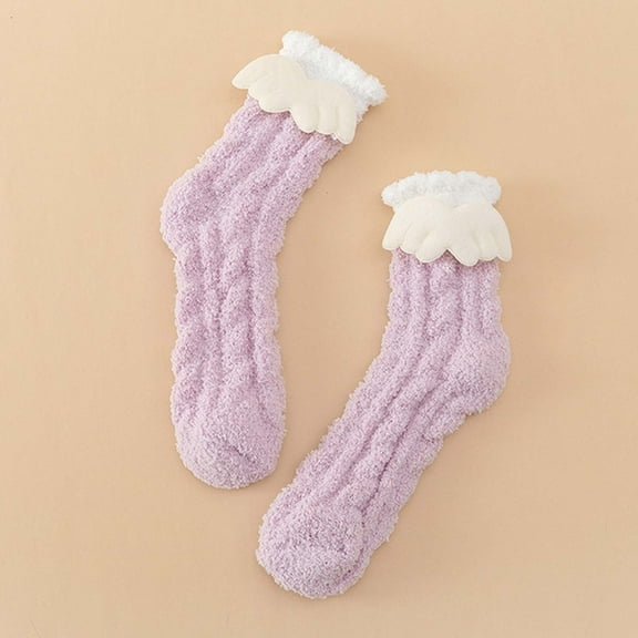 Wiyuqeen Fuzzy Socks for Women Cute Mid-calf Socks Warm Winter Fleece Lined Socks Cozy Fluffy Socks Socks Ladies Soft Socks Daily Home Slipper Socks