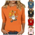 thumbnail image 1 of Wiyuqeen Gobble Til You Wobble T-Shirt Womens Crewneck 3/4 Sleeve Thanksgiving Tops Plus Size Fall Graphic Tees Womens Gifts, 1 of 5