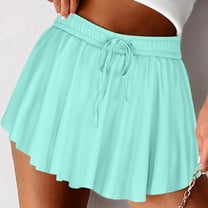 Wiyuqeen Golf Skirts for Women High Waist Drawstring Tennis Mini Skirts Solid Flowy Pleated Skirts Yoga Running Athletic Skirts