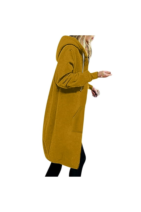 Hoodies for Women Fashion Hooded Long Sleeve Tunic Sweatshirts Comfortable Full Zip Up Hoodie Womens Long Fleece Sweatshirt with Pockets