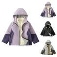 thumbnail image 1 of Wiyuqeen Kid's 3 in 1 Insulated Softshell Jacket with Zipper Soft Fleece Lined Jackets Casual Color Block Hood Coat for Outdoor 3-15Y, 1 of 7