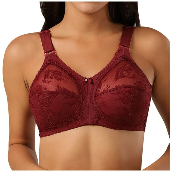 Wiyuqeen Lace Desire Underwire Bras Comfort Full-Coverage Lace Bras Wire Free Plunging Underwire Bras for Everyday Push Up Bralettes