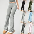 thumbnail image 1 of Wiyuqeen Lightweight Flare Yoga Pants for Women Buttery Soft High Waist Bootcut Leggings Stretchy Tummy Control Workout Tights Ladies Plain Bell Bottom Yoga Pants, 1 of 8