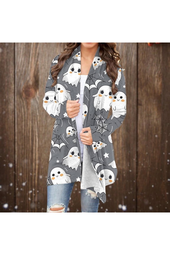 Long Sleeve Cardigans for Women Dressy Casual Lightweight Cardigans with Pockets Cute Floral Print Fashions Soft Trendy Coats Loose Outerwear