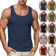 thumbnail image 1 of Wiyuqeen Mens Solid Racerback Tank Top Scoop Neck Sleeveless Gym Workout Shirt Summer Athletic Muscle Tee S-3XL, 1 of 6