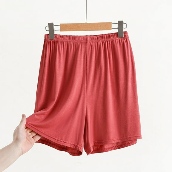 Wiyuqeen Pajama Shorts for Women Plus Size Loose Fitted Wide Leg Yoga Shorts Classic Solid Elastic High Waist Shorts Soft Daily Home Shorts