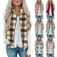 thumbnail image 1 of Wiyuqeen Palid Vests for Women Lightweight Stand Collar Sherpa Fuzzy Fleece Vest Zip Up Sleeveless Jackets Vest with Pockets, 1 of 10