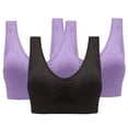 thumbnail image 1 of Wiyuqeen Plain Medium Support Sport Bras 3 Pack Push-up Wireless Bras Seamless Tank Posture Bras Racerback Post Surgery Workout Bras for Women, 1 of 5