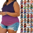 thumbnail image 1 of Wiyuqeen Plus Size Tanks Women Summer Top V Neck Sleeveless Gradient Shirts Loose Fit Tee Casual Workout T Shirts Ladies Tanks, 1 of 8