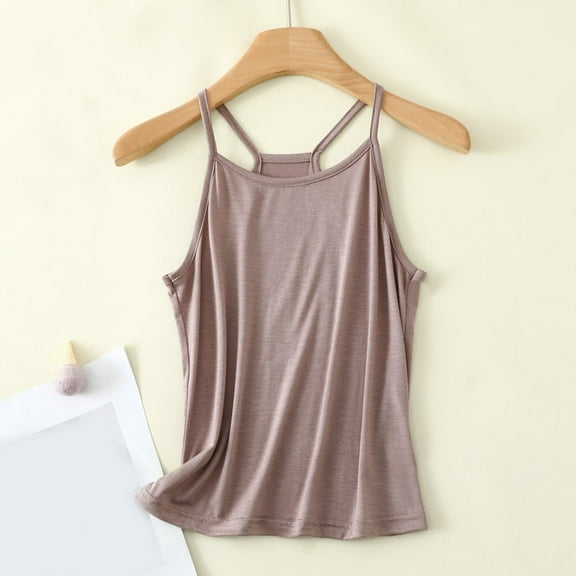 Wiyuqeen Plus Sized Adjustable Spaghetti Strap Tank Tops Women Soft Lightweight Crew Neck Yoga Camisoles Basic Loose Solid Workout T-shirts