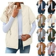 thumbnail image 1 of Wiyuqeen Quilted Jackets for Women Solid Casual Lightweight Short Sleeve Zip Up Warm Vests Thermal Puffer Winter Coats with Pocket, 1 of 8