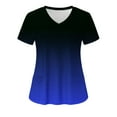 thumbnail image 1 of Wiyuqeen Scrub Tops Women Nurse Uniforms Femal V Neck Short Sleeve Working Uniform with Pockets Loose fit Gradient Color Medical Shirts, 1 of 3