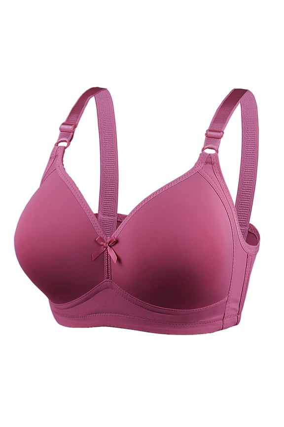 Smooth Seamless Bras Women Plus Size Push-up Bras Hide Back Fat Bras Full Cup Underwires Solid Soft T-Shirt Bras Casual Adjustable Strap Daily Bras