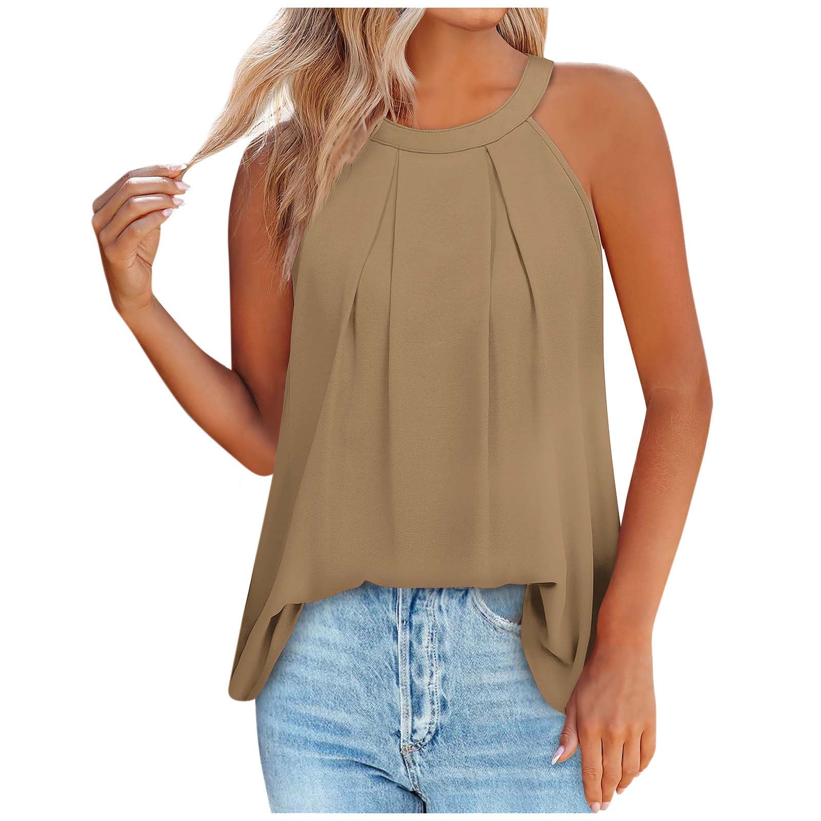 Womens Loose Casual Tank Tops Scoop Neck Trendy Tops