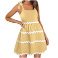 thumbnail image 1 of Wiyuqeen Spaghetti Tie Strap Tank Dresses Women Dressy Casual RIC Rac Trim Midi Sundresses Ladies Summer Loose Sleeveless Square Neck Beach Dresses, 1 of 8
