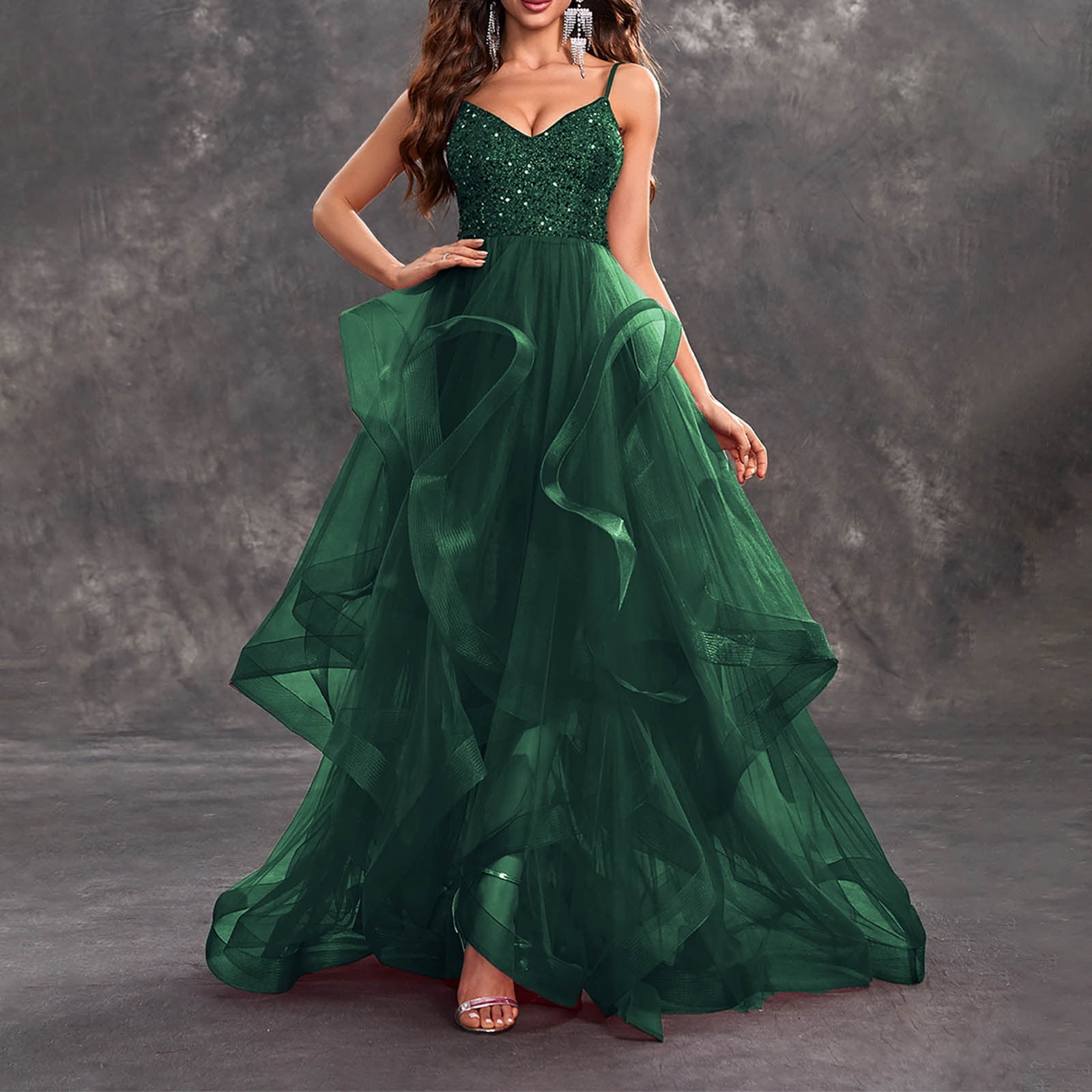 Women's Floral Printed Velvet Bridesmaid Dress - Long Sleeves, V-Neck, Mermaid With Side Slit