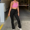 thumbnail image 1 of Wiyuqeen Stacked Pants for Women Drawstring Elastic Waist Sweatpants Plain Lounge Sweat Pants Casual Warm Trousers with Pockets Winter Clothes, 1 of 3