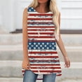 thumbnail image 1 of Wiyuqeen Stars Striped Tunic Tanks for Women Sleeveless Crew Neck 4th of July Tanks Vintage American Flag Long Tanks Oversized Tanks, 1 of 4