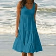 thumbnail image 1 of Wiyuqeen Summer Tiered Mide Sundresses for Women Simple Solid Color Tankdresses Casual Loose Flowy Sleevelessdresses Soft Trendy U Neckdresses, 1 of 5
