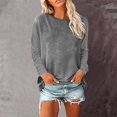 thumbnail image 1 of Wiyuqeen Trendy Side Split Shirts Womens Dressy Casual Crew Neck Blouses Basic Solid Long Sleeve Tshirts Female Fall Pullover Tops, 1 of 6