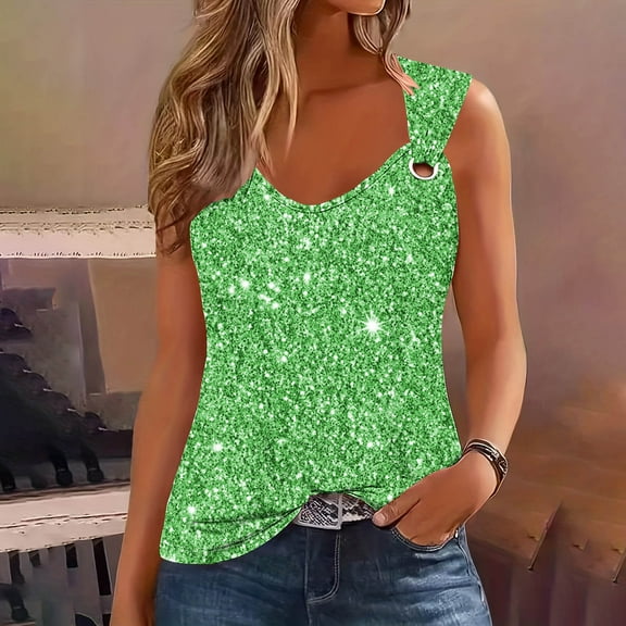 Wiyuqeen Tunic Tank Top for Women Sleeveless Casual Crewneck O Ring Shoulder Shirt Suspender Summer Loose Trendy Basic Workout