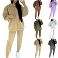 thumbnail image 1 of Wiyuqeen Two Piece Sets for Women Oversized Sweatsuits Fleece Lined Hoodies with Thumb Holes Casual Sweatpants Fall Winter Outfits, 1 of 5