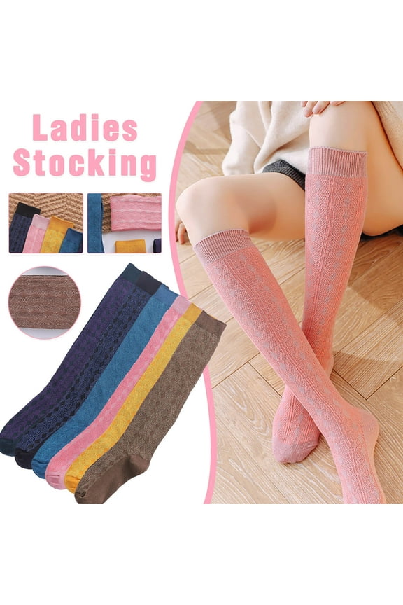 Women Extra Long Stocking Solid Soft Comfy Cotton Knit Stocking Thigh High Socks Over Knee Socks Warm Thick Leg Warmer Boot Stockings for Winter