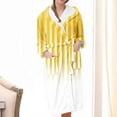 thumbnail image 1 of Wiyuqeen Women Fleece Robe Plush Hooded Bathrobe Soft Trendy Gradient Color Strip Print Robes Fuzzy Long Sleepwear Belted Spa Robes Winter Warm Loungewear with Pockets, 1 of 3