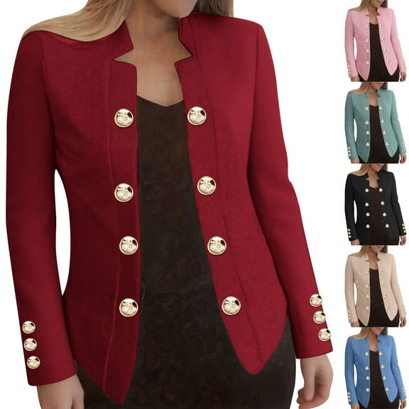 Wiyuqeen Women Lightweight Long Sleeve Blazer Casual Open Front Business Blazer Notched Collar Solid Slim Work Office Blazer