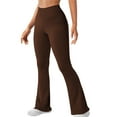 thumbnail image 1 of Wiyuqeen Women Ribbed Bootcut Yoga Pants High Waisted Flared Bootleg Workout Leggings Elastic Solid Color Running Sport Trousers Slimming Black Slacks, 1 of 5