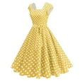 thumbnail image 1 of Wiyuqeen Women's 1950s Vintage Audrey Cocktail Swing Dresses Cap Sleeve Square Neck Midi Party Dress Retro Polka Dot Prom Gowns with Bow, 1 of 9