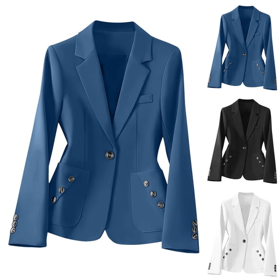 Wiyuqeen Women's Blazers Suit Jackets Long Sleeve Notch Collar Blazer Suits Solid Casual Dresys Jacket Coats with Pocket for Office