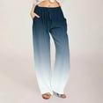 thumbnail image 1 of Wiyuqeen Women's Casual Gradient Linen Pants Tie Dye Drawstring Waist Lounge Pants Summer Pants for Women Straight Leg Trousers with Pockets, 1 of 5