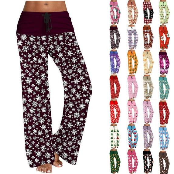 Wiyuqeen Women's Comfy Drawstring Santa Cluas Lounge PJ Pajama Pants Sleepwear Bottoms Womens Novelty Christmas Gifts