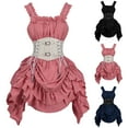 thumbnail image 1 of Wiyuqeen Women's Gothic Lace Dress Halloween Vampire Corset Lace-up Mini Dress with Detachable Choker Steampunk Victorian Pirate Dresses, 1 of 7