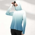 thumbnail image 1 of Wiyuqeen Women's Gradient UV Protection Hoodie UPF 50+ Lightweight Jacket with Thumb Holes Casual Sun Shirt for Beach Walking, 1 of 8
