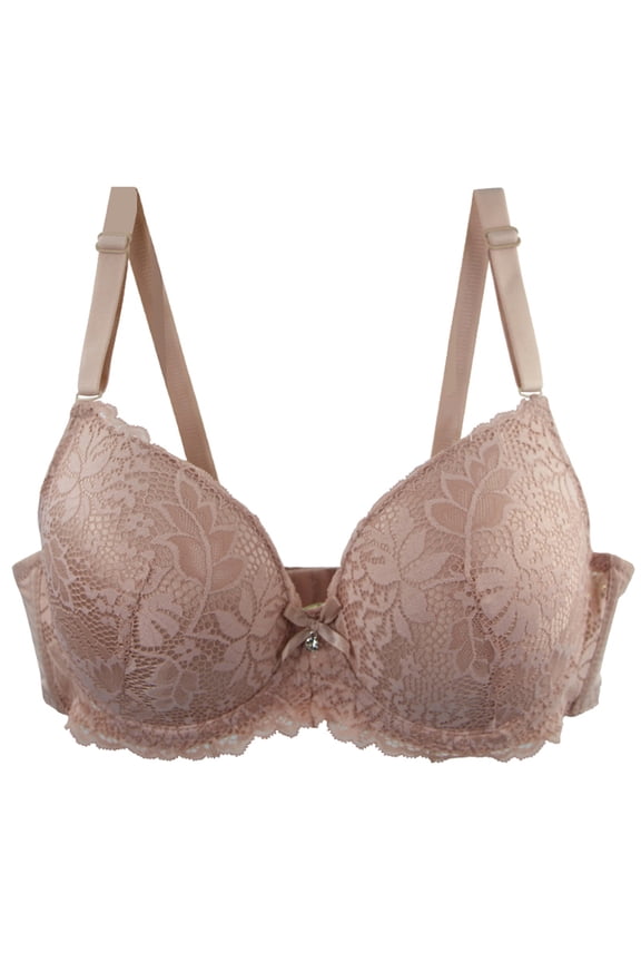 Women's Lace Bras Wireless Push Up T-shirt Bras Seamless Padded Bralettes Soft Breathable Full Figure Bras