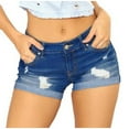 thumbnail image 1 of Wiyuqeen Women's Mid Rise Ripped Denim Shorts Casual Summer Stretchy Butt Lifting Jean Shorts Y2K Fold Shorts Slimming Going Out Lounge Shorts Pockets, 1 of 9