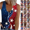thumbnail image 1 of Wiyuqeen Women's Patriotic Ribbed Knit Tanks Sleeveless Button Up Henbley Shirts Funny Independence Day Graphic Tank Tops Slim Tees, 1 of 4