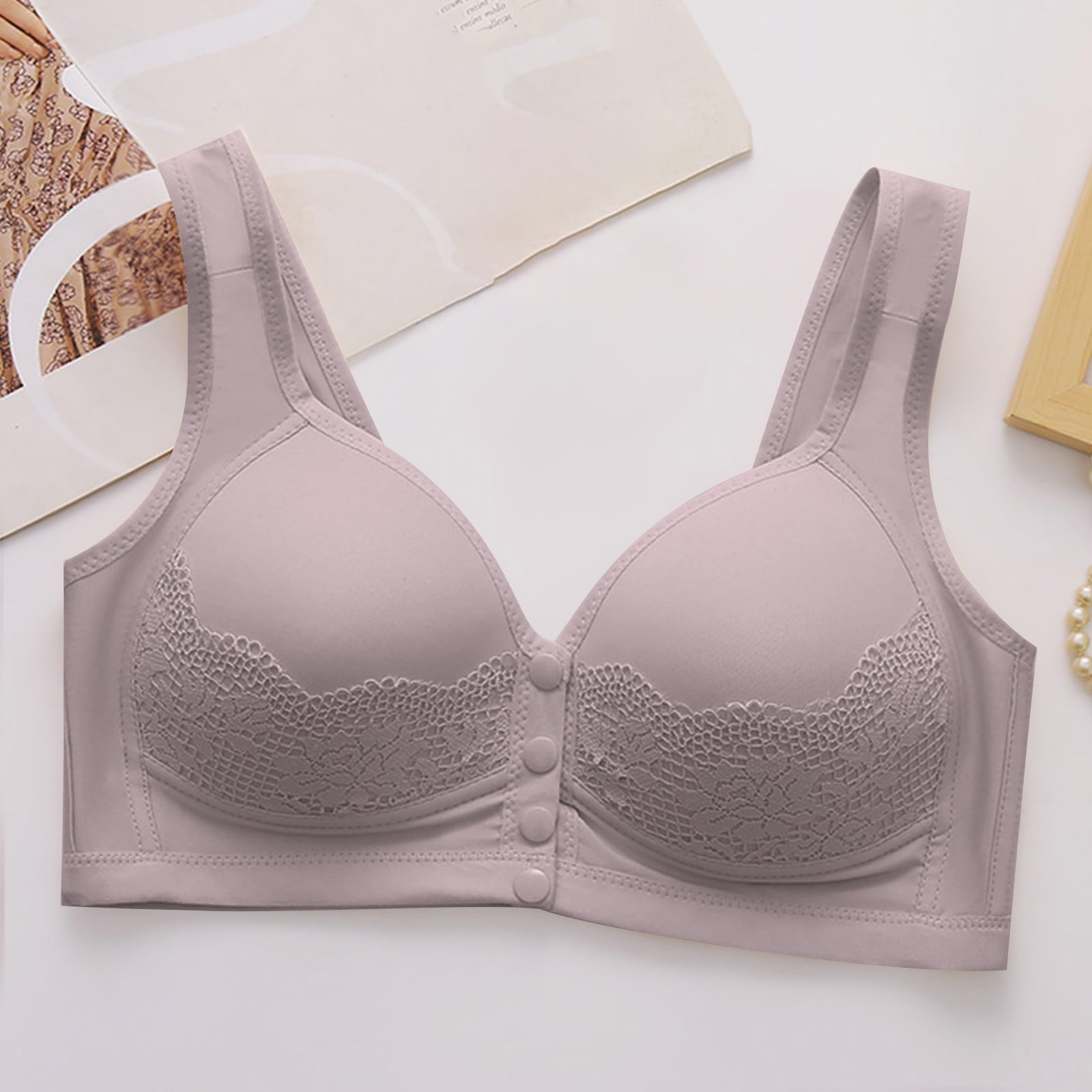Women's Plus Size Push-Up Front Closure Seamless Wire Free Full Cup Bra main image 1