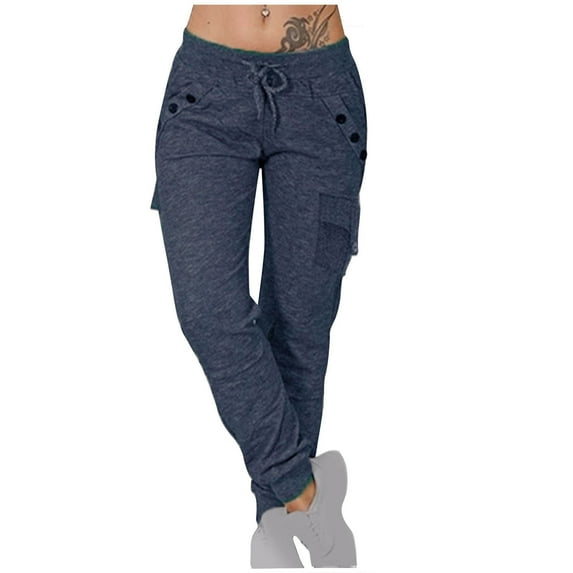 Wiyuqeen Women's Plus Sized Jogger Trousers Baggy High Waist Drawstring Sweatpants with Slant Pockets for Yoga Workout Lounge Pants