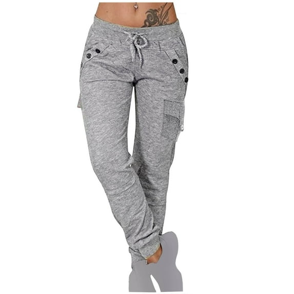 Wiyuqeen Women's Plus Sized Jogger Trousers Baggy High Waist Drawstring Sweatpants with Slant Pockets for Yoga Workout Lounge Pants