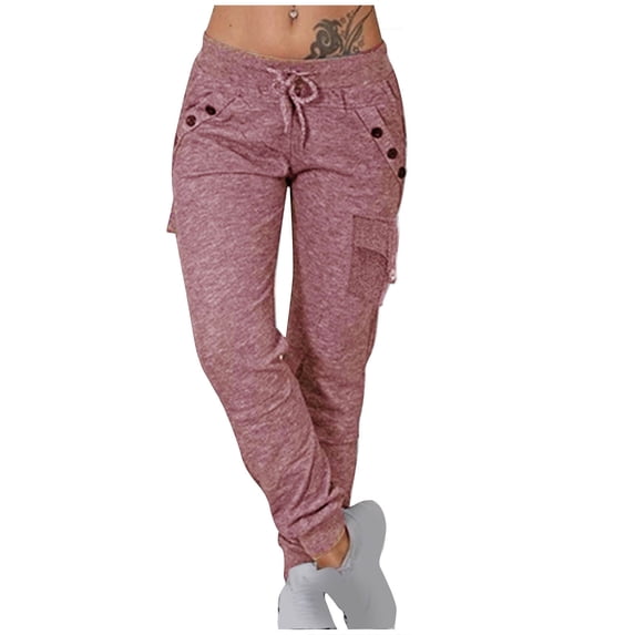 Wiyuqeen Women's Plus Sized Jogger Trousers Baggy High Waist Drawstring Sweatpants with Slant Pockets for Yoga Workout Lounge Pants