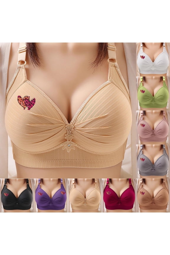 Women's Push Up Bra BC Cups Breast Cancer Graphic Adjustable Straps Wireless Comfort T-Shirt Bras Full Support