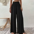 thumbnail image 1 of Wiyuqeen Women's Ruched Paper Bag High Waist Palazzo Pants Loose Flowy Wide Leg Trousers Classic Casual Solid Plain Work Vacation Lounge Pants, 1 of 6