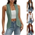 thumbnail image 1 of Wiyuqeen Women's Sleeveless Open Front Cardigan Vests Eyelet Embroidery Lapel Collar Cardigans Solid Lightweight Summer Jacket Vests, 1 of 8