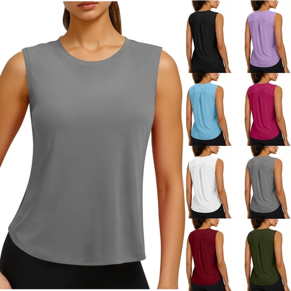 Wiyuqeen Women's Sleeveless Workout Tops Breathable Lightweight Active Tennis Yoga Shirts Athletic Running Tank Tops for Woman