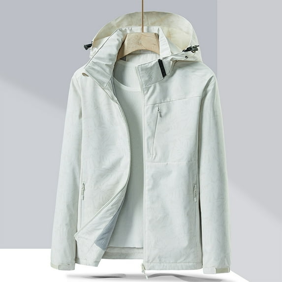 Wiyuqeen Women's Softshell Jacket Lightweight Fleece Lined Rain Jacket with Hood Winter Warm Waterproof Windbreaker Raincoat for Outdoor Running Hiking