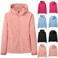 thumbnail image 1 of Wiyuqeen Women's Softshell Jacket Lightweight Fleece Lined Waterproof Coats Plus Size Rain Jacket with Hood for Outdoor Hiking, 1 of 9