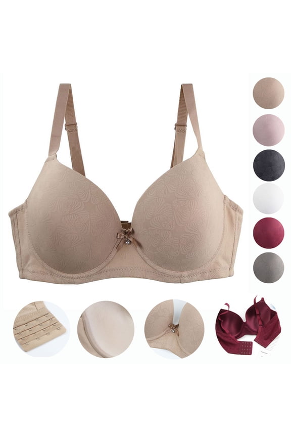 Women's T-Shirt Bra With Underwire Push-Up Full Coverage Support Anti Sagging Bra Lightly Lined Convertible for Women